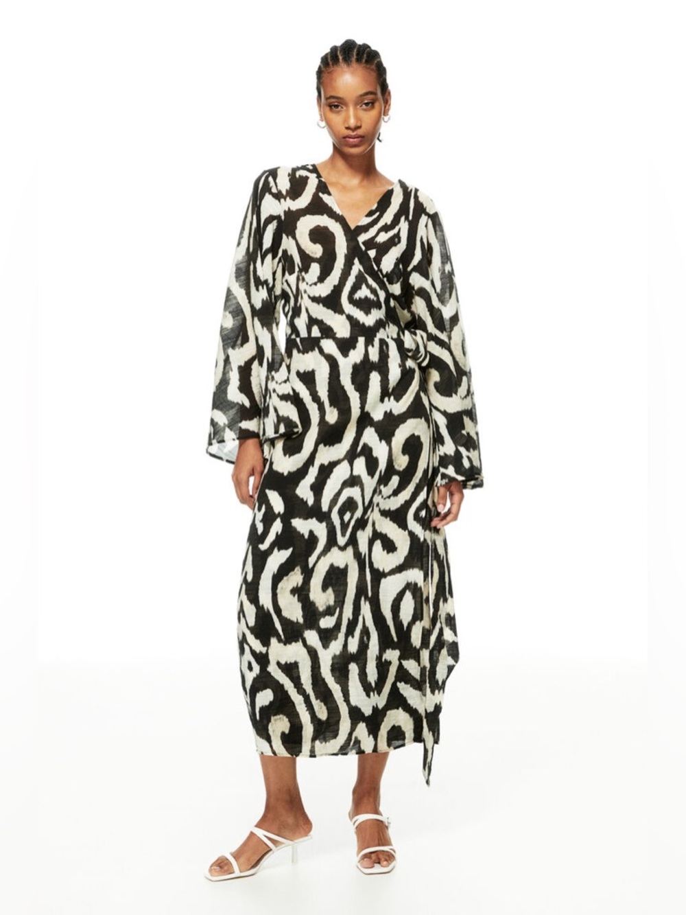 H&M LONG WRAP DRESS size S